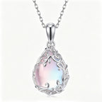 Enchanted Opal Vine Teardrop Pendant Necklace