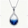 Ocean Abyss Gradient Teardrop Crystal Pendant Necklace