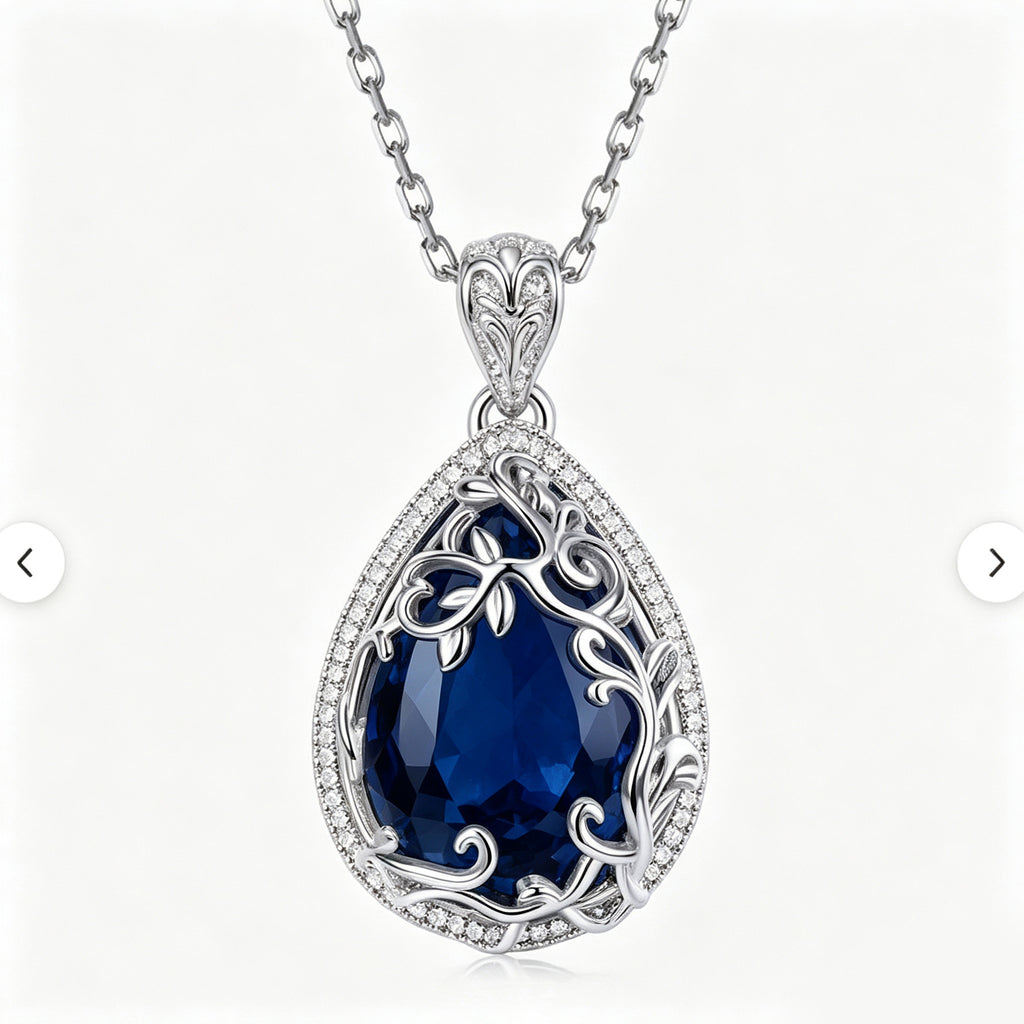 Twilight Rose Gradient Interlocking Heart Pendant Necklace