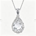 Crystal Clear Vine Teardrop Pendant Necklace