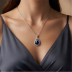 Twilight Rose Gradient Interlocking Heart Pendant Necklace