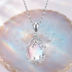 Enchanted Opal Vine Teardrop Pendant Necklace