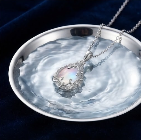 Enchanted Opal Vine Teardrop Pendant Necklace