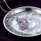 Amethyst Blossom Vine Teardrop Pendant Necklace