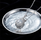 Crystal Clear Vine Teardrop Pendant Necklace
