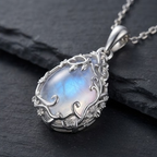 Luminescent Pastel Rainbow Vine Teardrop Pendant Necklace