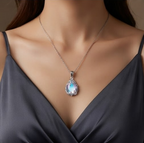Luminescent Pastel Rainbow Vine Teardrop Pendant Necklace