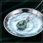 Emerald Woodland Vine Teardrop Pendant Necklace