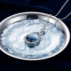 Ocean Abyss Gradient Teardrop Crystal Pendant Necklace
